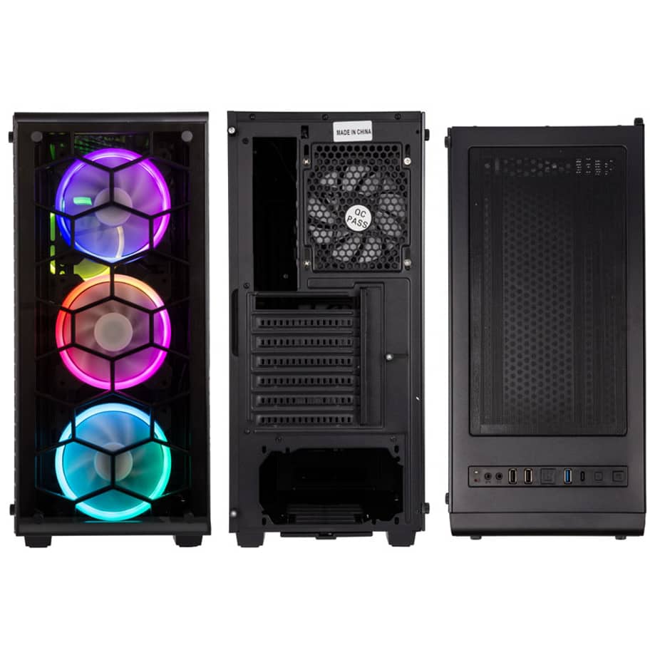 Kolink Observatory Midi Tower RGB Gaming Case - Black Tempered Glass Window