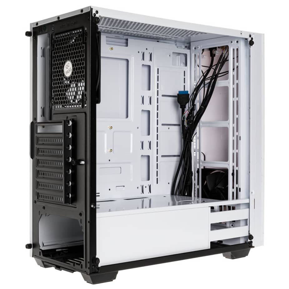 Kolink Stronghold Midi Tower Gaming Case - White Tempered Glass Side Window — view 3