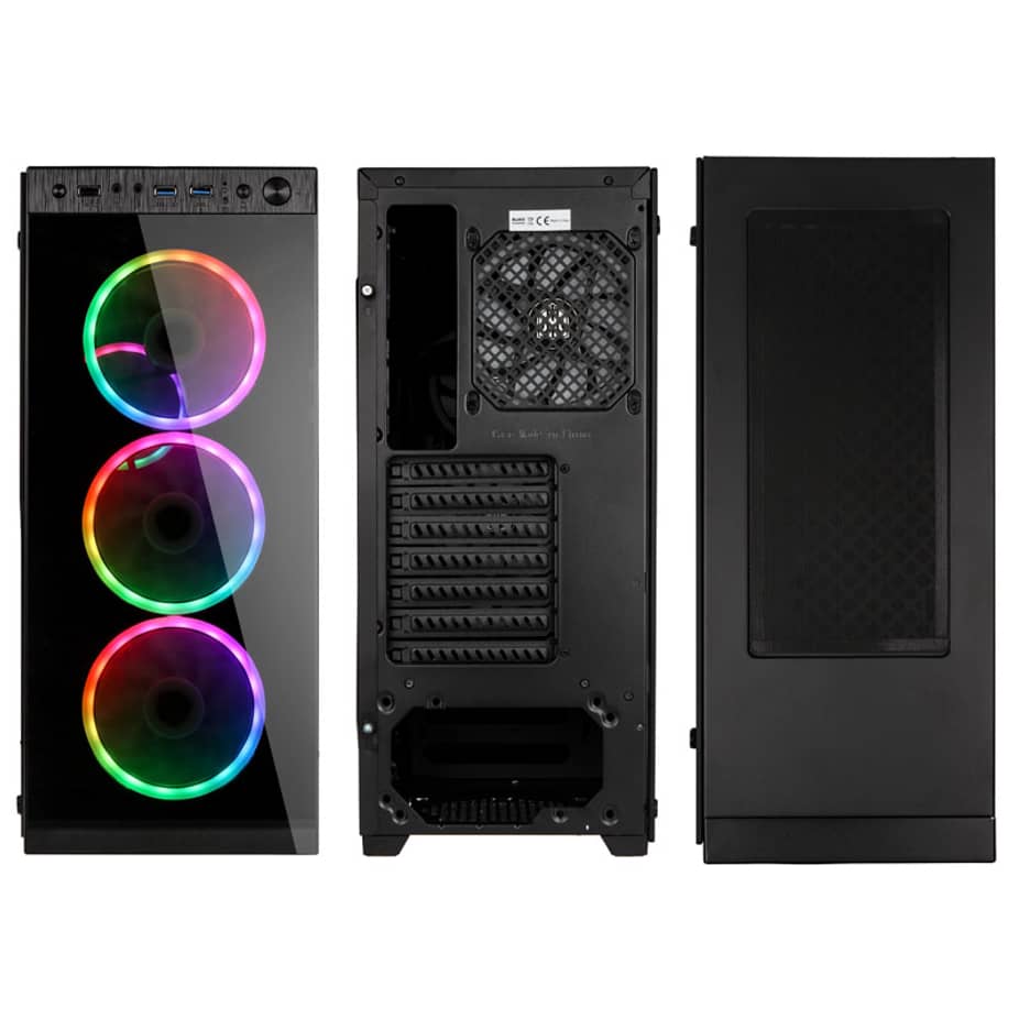 Kolink   Horizon Midi Tower RGB Gaming Case - Black Tempered Glass — view 3