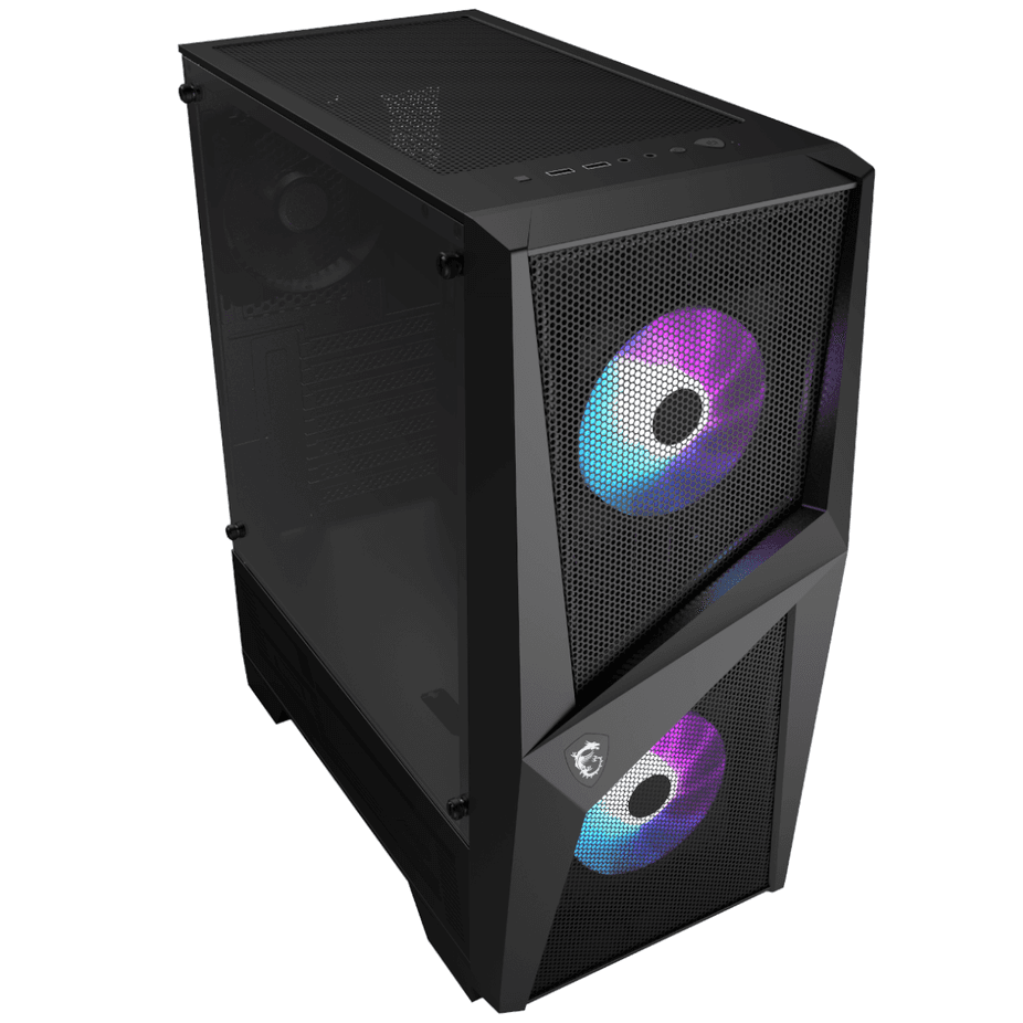  MSI MAG FORGE 100R Mid-Tower ARGB Gaming Case - Black Tempered Glass — view 3