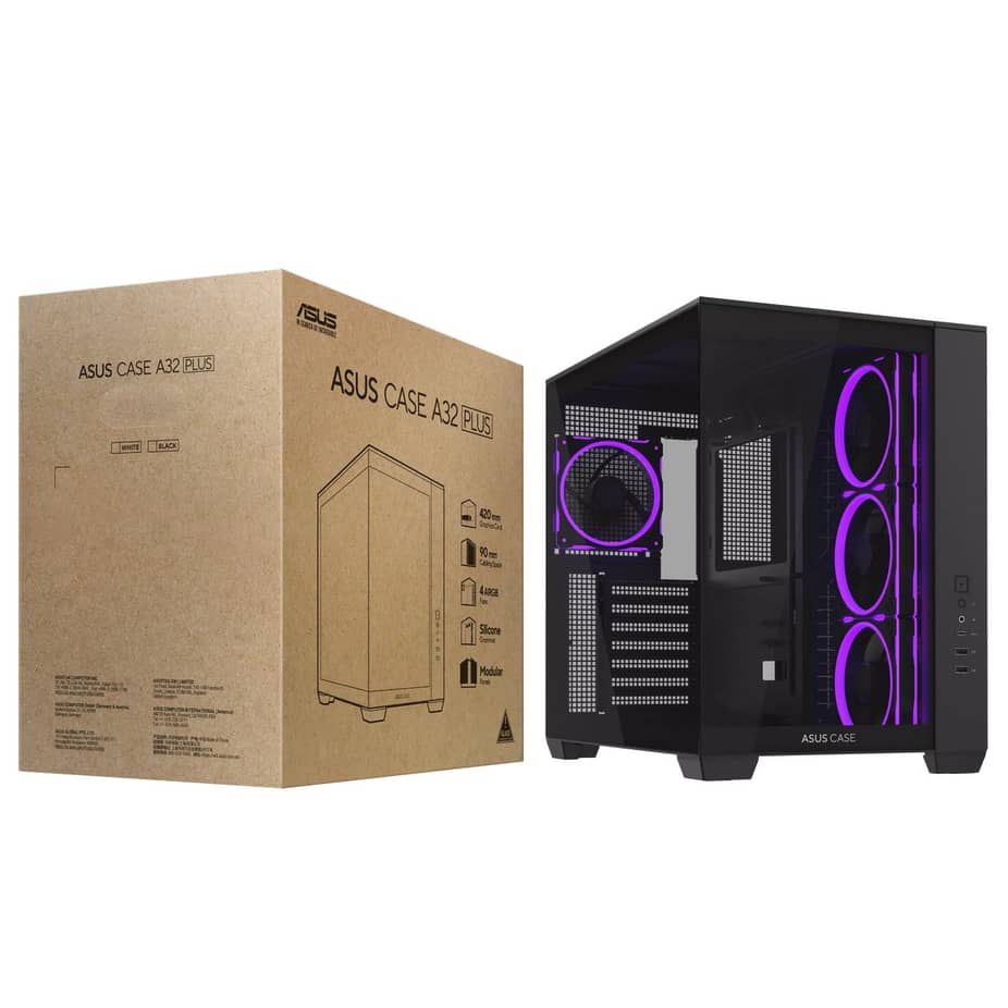   Asus  A32 Plus ARGB Dual-Chamber Gaming Case - Black — view 7