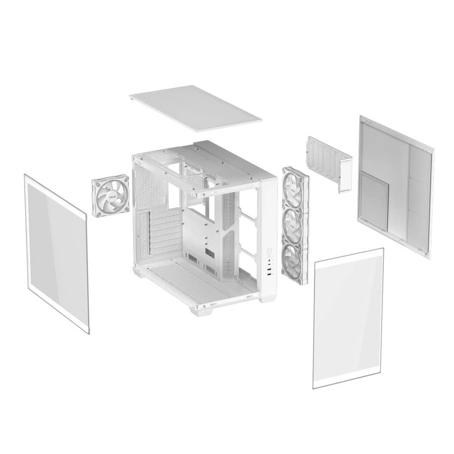 Asus A32 Plus ARGB Dual-Chamber Gaming Case - White — view 2