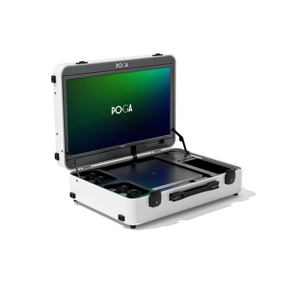 Indi Gaming   POGA Pro White Portable Console Case with Monitor - PS4 Slim UK — view 2