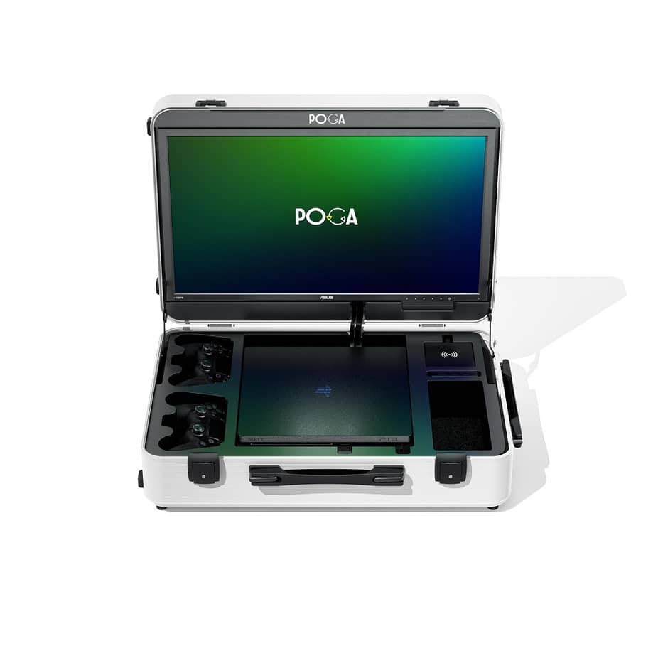 Indi Gaming POGA Pro White Portable Console Case with Monitor - PS4 Slim UK