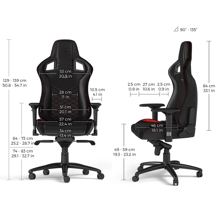   noblechairs EPIC Gaming Chair - Black/Red — view 5